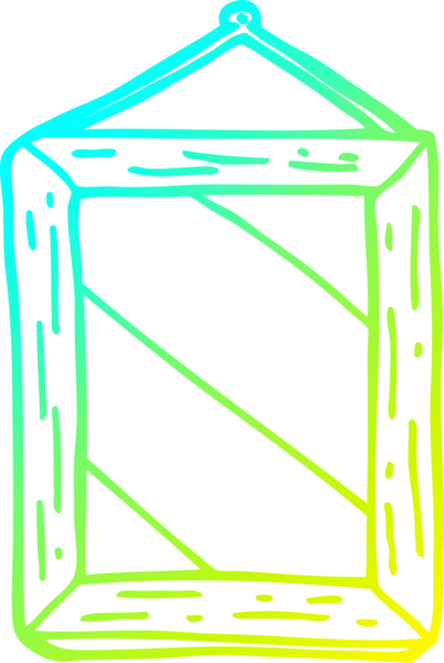 Bir insan tarafından çizilmiş bir karikatür aynasının soğuk gradyan çizimi