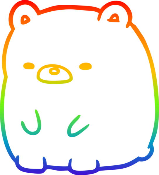 Gökkuşağı gradyan çizgisi Bir insan tarafından çizilmiş şirin üzgün bir ayı