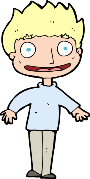 Bir insan tarafından çizilmiş heyecanlı bir çocuk.