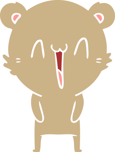 Mutlu ayı düz renkli çizgi film bir insan tarafından çizildi.