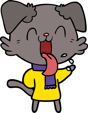 Bir insan tarafından çizilmiş nefes nefese bir köpek.