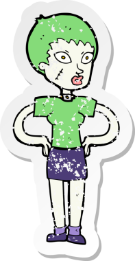 Bir insan tarafından çizilmiş bir cadılar bayramı çizgi filminin gerilimli yapıştırması.