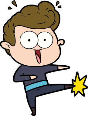 Bir insan tarafından çizilmiş kung fu tekmesi.