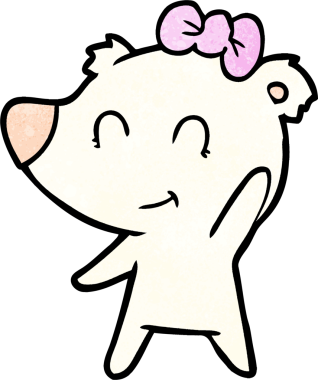 Bir insan tarafından çizilmiş dişi kutup ayısı çizgi filmi.