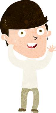 Bir insan tarafından çizilmiş mutlu bir adam.