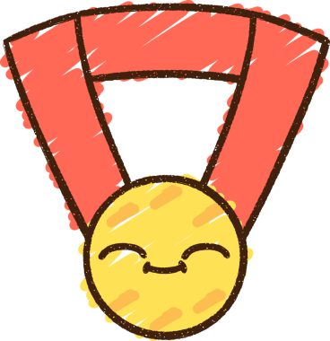 Bir insan tarafından çizilen Altın Madalya Tebeşiri