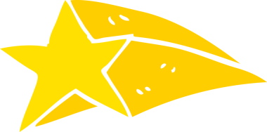 Bir insan tarafından çizilmiş çizgi film yıldızı.