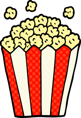 Bir insan tarafından çizilmiş çizgi film patlamış mısırı.