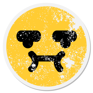 bir insan tarafından çizilmiş kızgın yüz dairesel etiketi