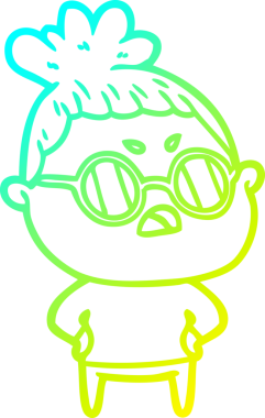 Bir insan tarafından çizilmiş bir çizgi filmin soğuk gradyan çizimi.