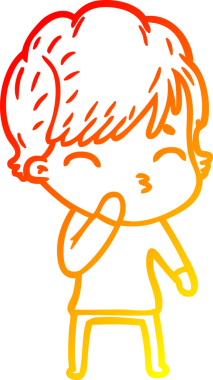 Bir insan tarafından çizilmiş bir karikatür kadın çizimi.