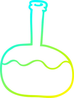 Bir insan tarafından çizilmiş bir karikatür deney iksirinin soğuk gradyan çizimi