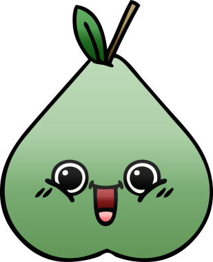 Bir insan tarafından çizilmiş yeşil armut renginde bir çizgi film.