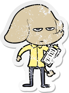 Bir insan tarafından çizilmiş kızgın bir fil çıkartması.