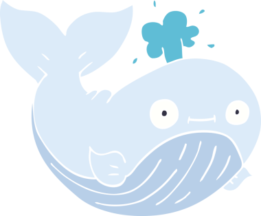 Bir insan tarafından çizilmiş karalama deniz balinası.