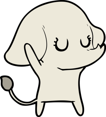 Bir insan tarafından çizilmiş şirin bir fil.