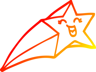 Bir insan tarafından çizilmiş bir çizgi film yıldızının sıcak çizgi çizimi