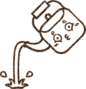 Bir insan tarafından çizilen Çaydanlık Dökülen Su Kömürü