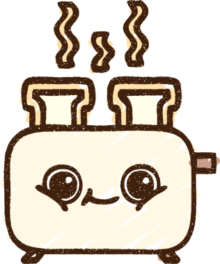 Bir insan tarafından çizilen tost makinesi tebeşiri