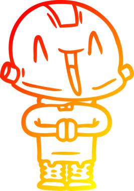 Bir insan tarafından çizilen çizgi film robotunun sıcak çizgi çizimi