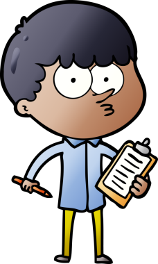 Çizgi film meraklısı çocuk bir insan tarafından çizilmiş notlar alıyor.