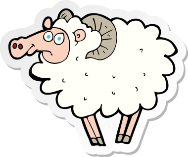 Bir insan tarafından çizilmiş bir karikatür çıkartması.