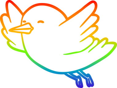 gökkuşağı gradyanı bir insan tarafından çizilmiş bir kuşun çizimi