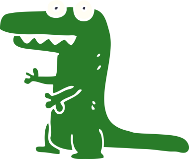 Bir insan tarafından çizilmiş çılgın timsah.