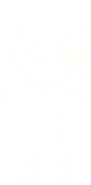 Bir insan tarafından çizilen robot tebeşiri.