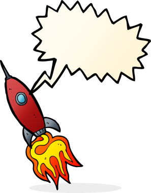 bir insan tarafından çizilmiş konuşma baloncuklu çizgi film uzay gemisi