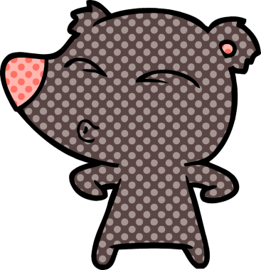 bir insan tarafından çizilmiş bir karikatür ıslık ayısı