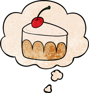 Bir insan tarafından çizilmiş grunge desenli düşünce baloncuklu çizgi tatlı.