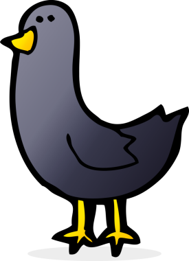 Bir insan tarafından çizilmiş çizgi film kuşu.