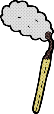 Bir insan tarafından çizilmiş karikatür yanmış kibrit.