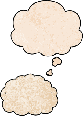 bir insan tarafından çizilmiş grunge desen biçiminde düşünce baloncuğu olan çizgi film bulutu