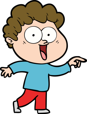 Bir insan tarafından çizilmiş mutlu bir adam.