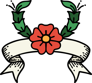 Bir insan tarafından çizilmiş dekoratif çiçekli geleneksel dövme.