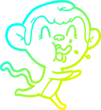 Bir insan tarafından çizilmiş çılgın bir çizgi film maymunu çizimi