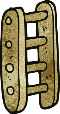 karikatür karalama uzun merdiven bir insan tarafından çizilmiş