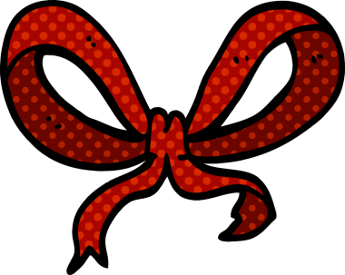 Bir insan tarafından çizilmiş kırmızı fiyonk.