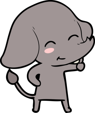 Bir insan tarafından çizilmiş şirin bir fil.