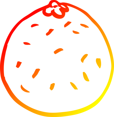 Bir insan tarafından çizilmiş bir domatesin sıcak gradyan çizimi