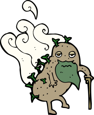 bir insan tarafından çizilmiş eski bir patates çizgi filmi