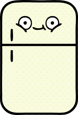 Bir insan tarafından çizilmiş buzdolabı karikatürü.