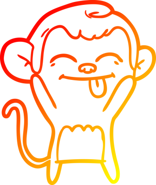 Bir insan tarafından çizilmiş komik çizgi maymun çizimi.