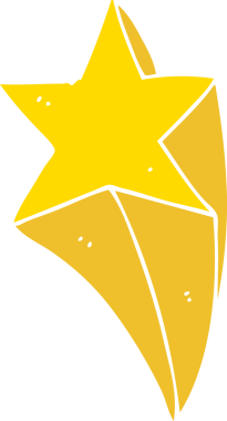 Bir insan tarafından çizilmiş düz renkli çizgi film yıldızı