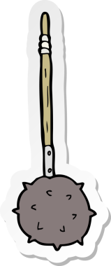 Bir insan tarafından çizilmiş bir ortaçağ topuzu çıkartması.