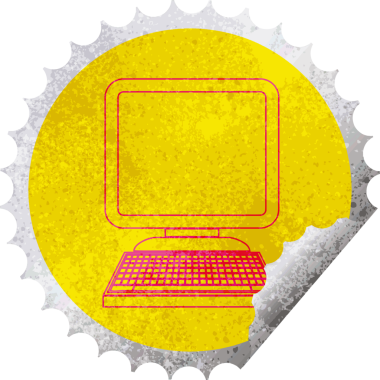 bir insan tarafından çizilmiş bilgisayar simgesi dairesel soyma etiketi çizimi