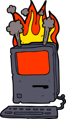 bir insan tarafından çizilmiş eski bir bilgisayar