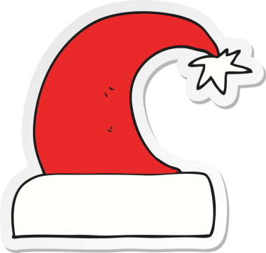 Bir insan tarafından çizilmiş bir karikatür Noel şapkasının çıkartması.